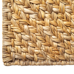Modern Eco Straw Mat with a Natural Woven Texture Isolated on Transparent Background