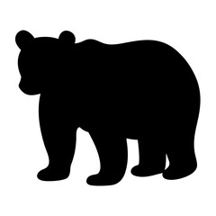 Silhouette of a large bear isolated on white background illustration