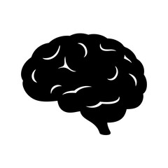 Monochrome human brain illustration, representing intelligence and neurological science themes