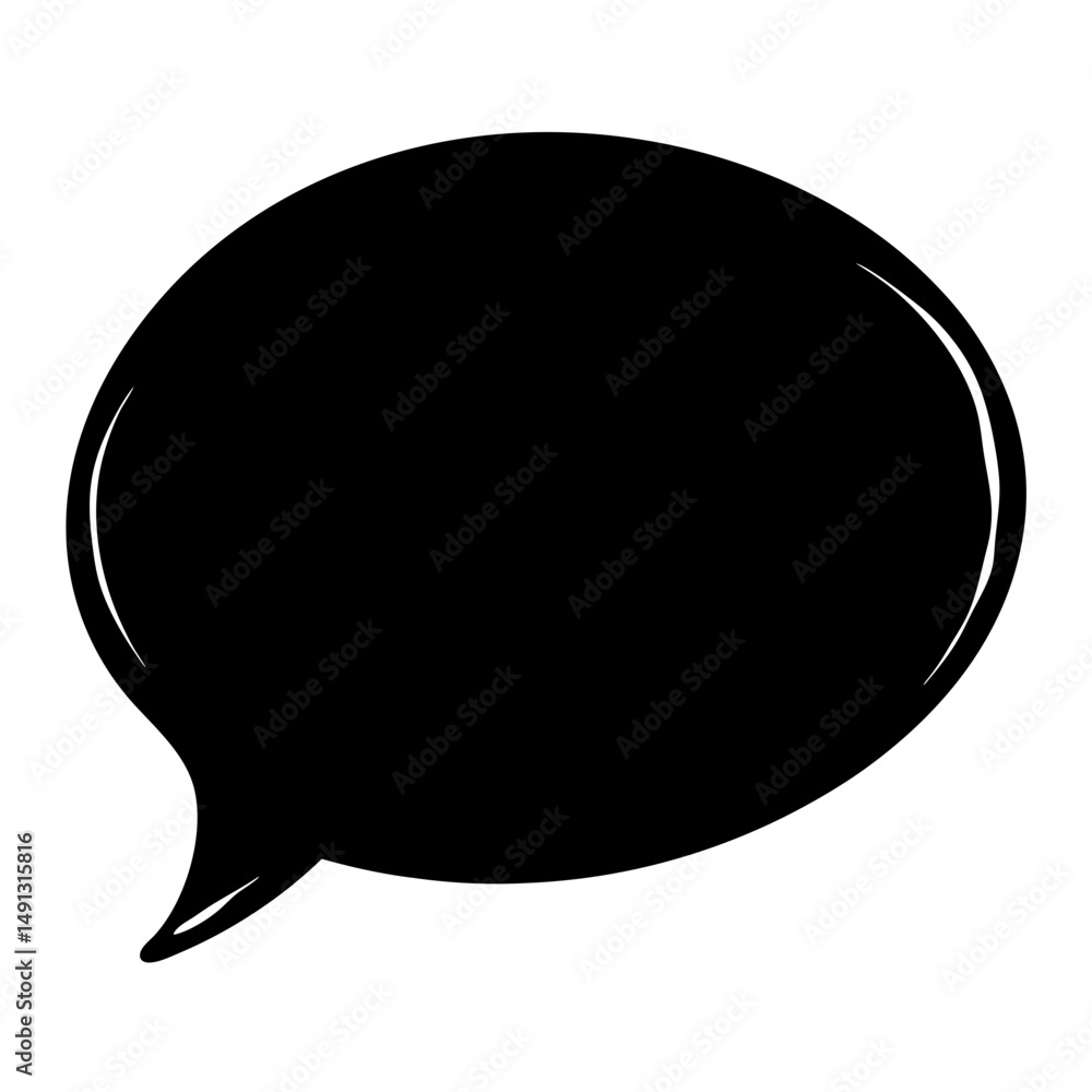 Poster simple black speech bubble with white outline for adding custom text