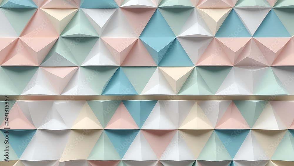 Poster pastel triangle pattern abstract geometric paper art background