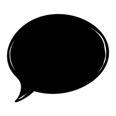 Simple Black Speech Bubble with White Outline for Adding Custom Text