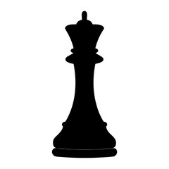 Silhouette of a powerful chess queen piece with elegant design and strength