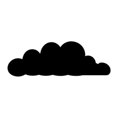Simple Black Cloud Silhouette Illustration Against White Background for Design Projects