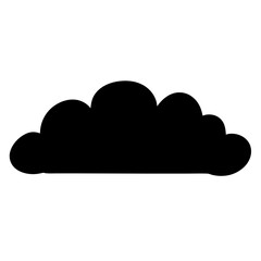Fototapeta premium A simple black cloud silhouette drifting in the sky on a sunny day