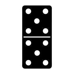 Detailed illustration of a domino with three dots on each side