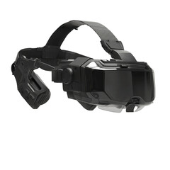Obraz premium Futuristic Black Augmented Reality Headset with Head Strap