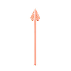 Minimal Arrow with a Simple Form in Pastel Peach Color Isolated on Transparent Background
