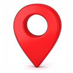 Red 3D Map Location Marker - Navigation and GPS Symbol in Modern Style
