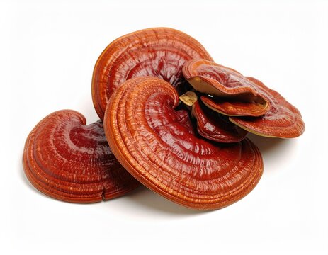 Reishi Mushroom Isolated on White Background - Natural Herbal Medicine