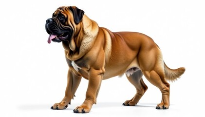 Obraz premium Majestic Mastiff, powerfully built, isolated on pure white background, brown, isolated