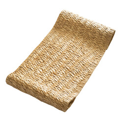 Elegant Minimalist Straw Beach Mat with a Classic W Isolated on Transparent Background
