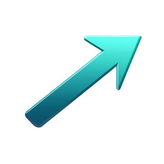 Modern Arrow with Smooth Transitions in Aquamarine Isolated on Transparent Background