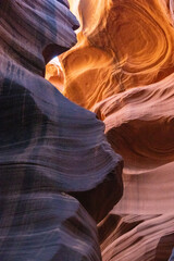Colourful abstract sandstone formations in the desert walls