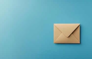 Beige envelope on a light blue surface (1)