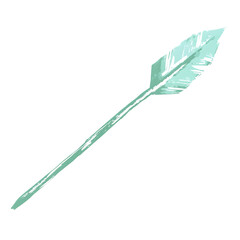 Artistic Arrow with Spontaneous Freeform Lines in Green Isolated on Transparent Background