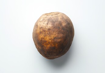 Fototapeta premium Roasted Potato on White Background Overhead Studio Shot