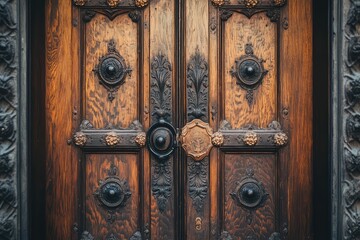 Ornate wooden doors with intricate details