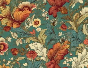 retro seamless floral pattern background
