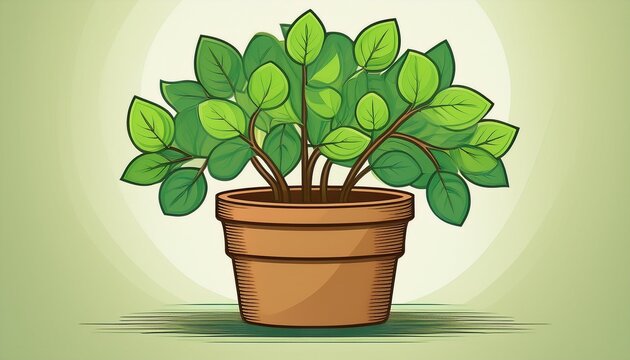 ves green plant in pot