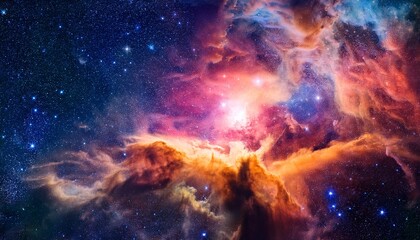 Obraz premium colorful cosmic nebula in deep space n stunning galactic view