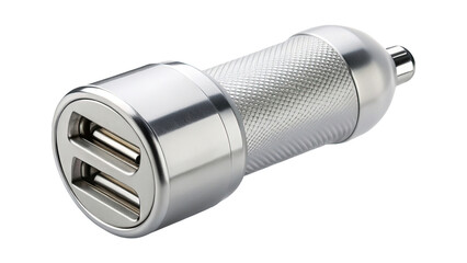 Close up shot of a dual port USB car charger adapter