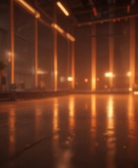 Obraz premium Blurred orange lights, soft focus, energetic ambience, sparkle, light, warm