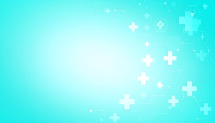 Medical Background with Teal Hexagons.