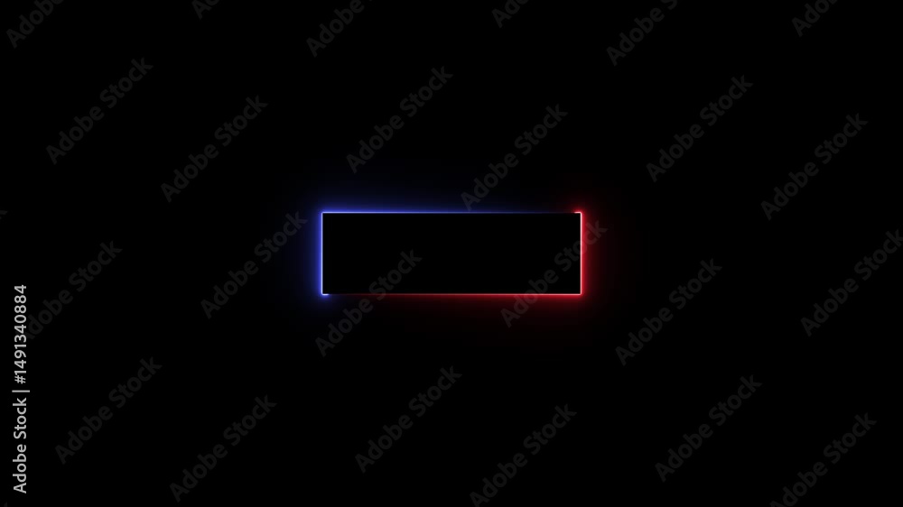 Aufkleber abstract neon line rectangle icon. neon glowing frame square animation. seamless looping square bord