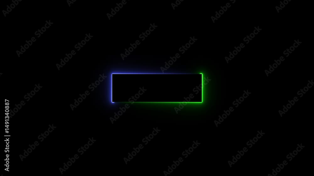 Aufkleber abstract neon line rectangle icon. neon glowing frame square animation. seamless looping square bord