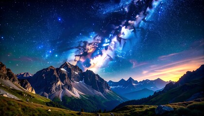 Milky Way Mountain Sunset.