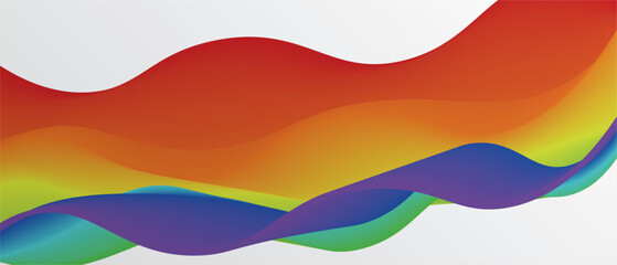 Abstract rainbow gradient element with lines and waves. Vector illustration of background	
