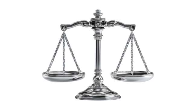 Symbol of Justice Detailed Silver Scales on Black Background Legal Icon Fairness and Balance