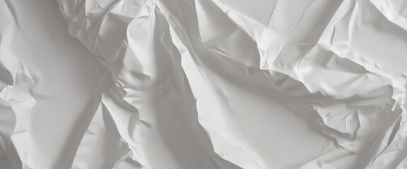 Fototapeta premium Deep creases and wrinkles texture a crumpled white poster , image, uneven, messy