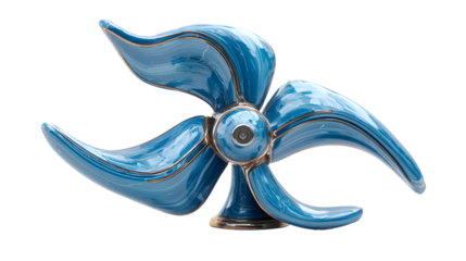 Blue Propeller with Sleek Design and Modern Aesthetics for Industrial Marine or Aviation Appl