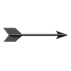 Sleek Arrow with Minimalist Style in Graphitegrey Isolated on Transparent Background