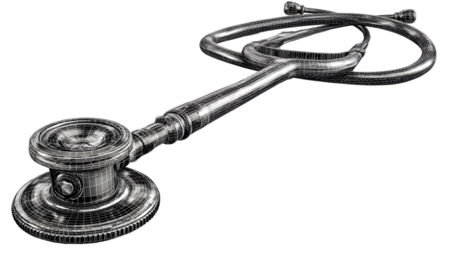 HighResolution 3D Stethoscope Model with Detailed Mesh Design for Medical and Healthcare Appli