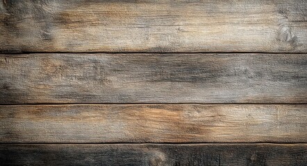 Fototapeta premium close-up view of weathered wooden planks forming a rustic textured surface with natural wood grain and knots