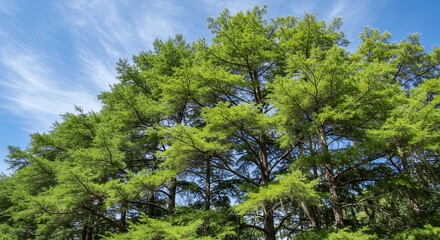 Green Trees Against Blue Sky