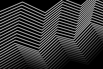 Abstract black background with white lines and straight shapes. Vector illustration of background.