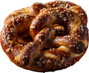 Golden Brown Soft Pretzel with Coarse Salt Crystals