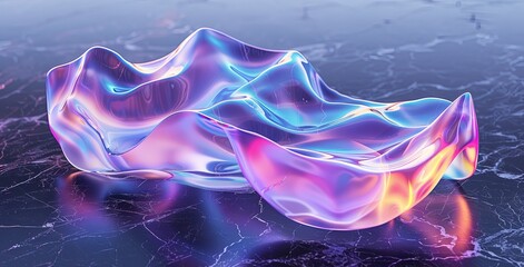 Naklejka premium Liquid Crystal Ripple: Gradient Flow on Marble