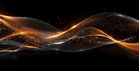 Obraz premium Undulating Glass Ribbon on Obsidian