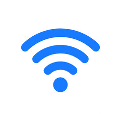 Blue Wi-Fi Signal Icon – Modern Wireless Connection Symbol Isolated