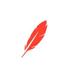 red feather vector icon