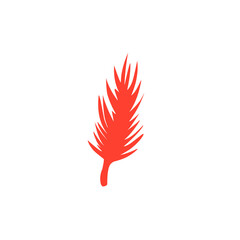 red feather vector icon