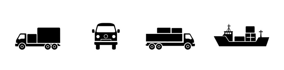 Various modes of transportation icons.