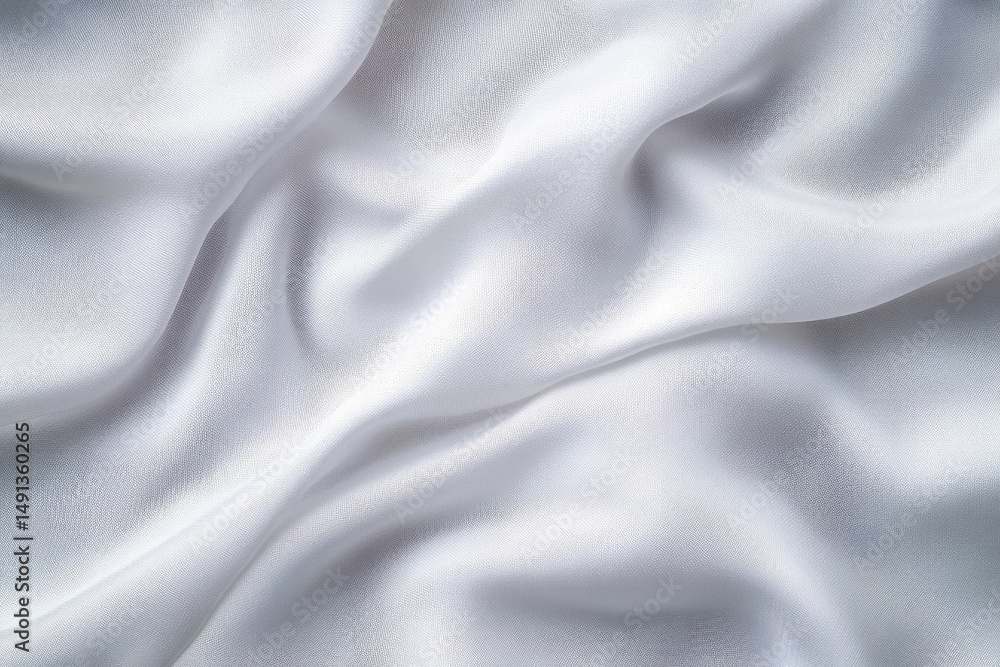 Poster smooth light grey satin fabric with gentle folds creating soft shadows and highlights evoking elegan