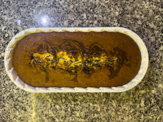 Homemade cake. Mosaic cake high angle view