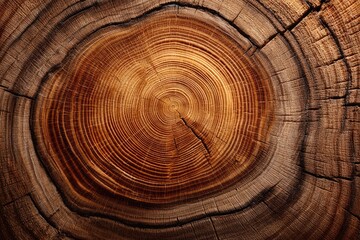 Fototapeta premium Detailed close-up view of wood cross-section rings.